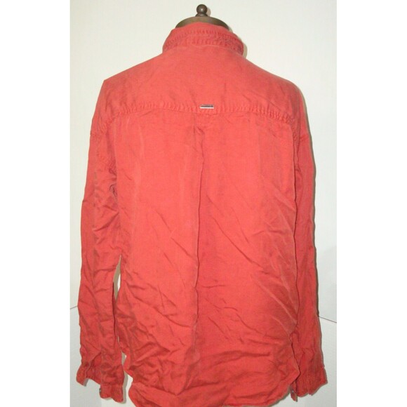 New Prana Womens NWT S Updrift Top Button Pockets LS Patina Red Rust Tencel Logo - Picture 10 of 12